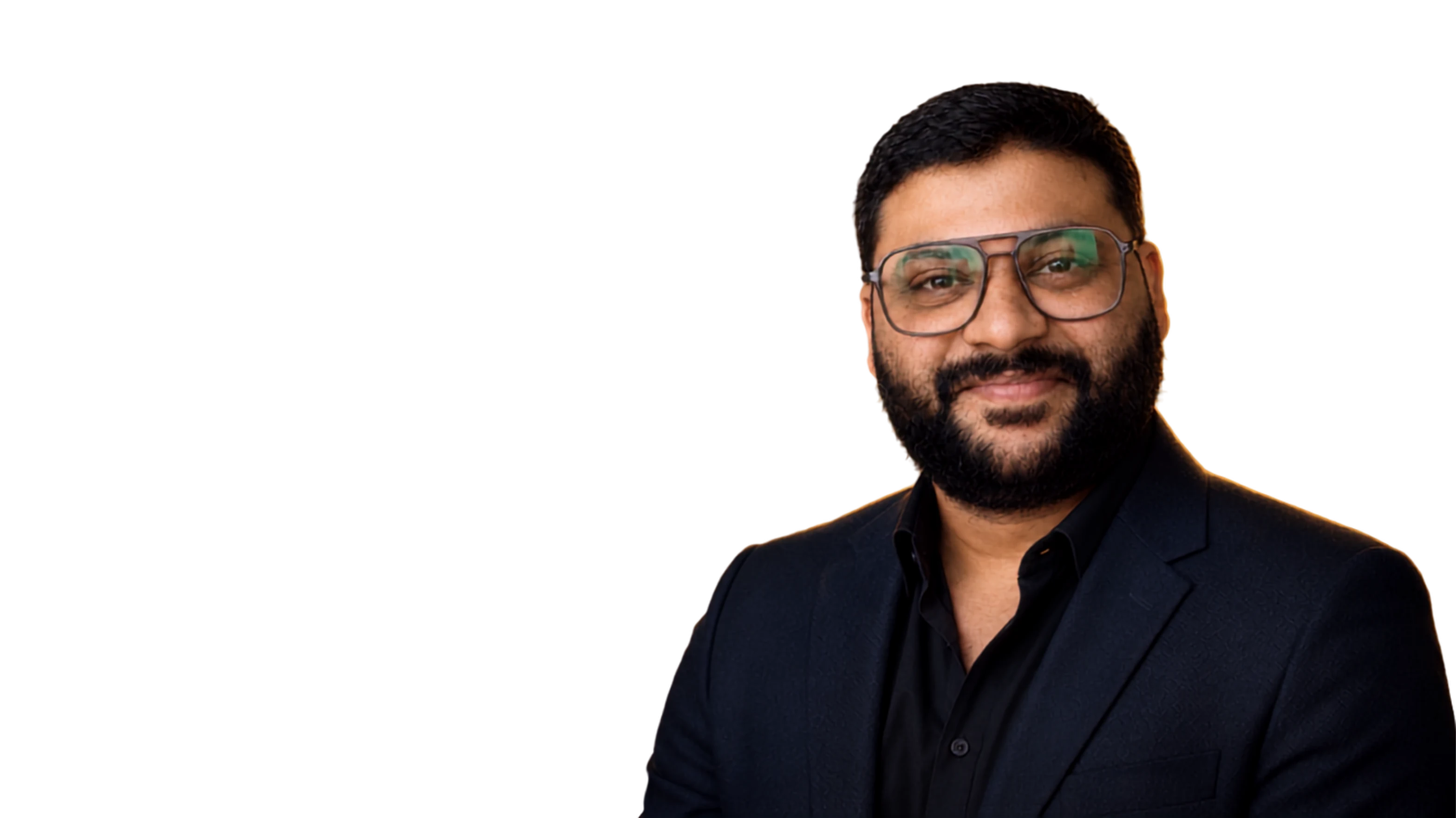 Portrait of Laxman smiling
